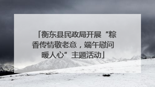 衡东县民政局开展“粽香传情敬老意，端午慰问暖人心”主题活动