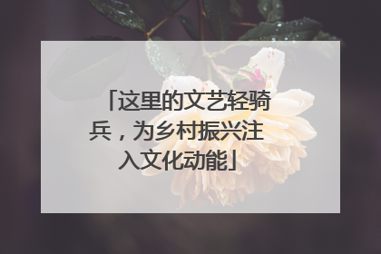 这里的文艺轻骑兵，为乡村振兴注入文化动能