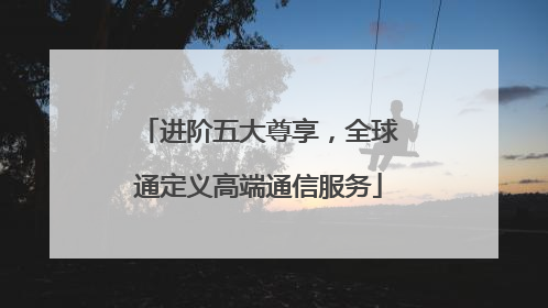 进阶五大尊享，全球通定义高端通信服务