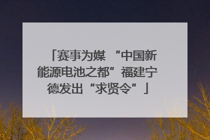 赛事为媒 “中国新能源电池之都”福建宁德发出“求贤令”