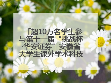 超10万名学生参与第十一届“挑战杯·华安证券”安徽省大学生课外学术科技作品竞赛