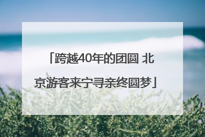 跨越40年的团圆 北京游客来宁寻亲终圆梦