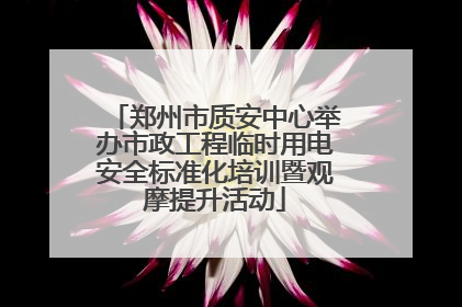 郑州市质安中心举办市政工程临时用电安全标准化培训暨观摩提升活动
