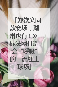 郑钦文同款赛场，湖州也有！对标法网打造会“呼吸”的一流红土球场