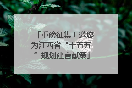 重磅征集！邀您为江西省“十五五”规划建言献策