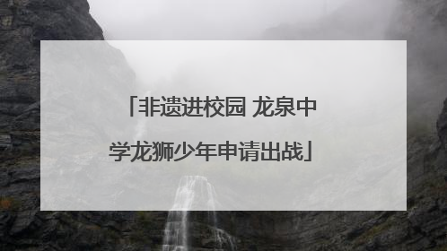 非遗进校园 龙泉中学龙狮少年申请出战