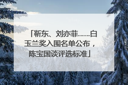 靳东、刘亦菲……白玉兰奖入围名单公布，陈宝国谈评选标准