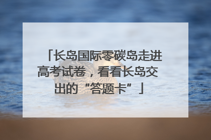 长岛国际零碳岛走进高考试卷，看看长岛交出的“答题卡”