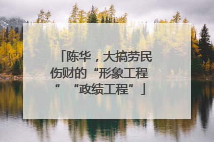 陈华，大搞劳民伤财的“形象工程”“政绩工程”