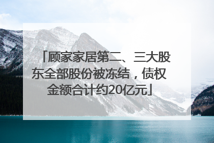 顾家家居第二、三大股东全部股份被冻结，债权金额合计约20亿元