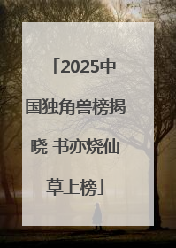 2025中国独角兽榜揭晓 书亦烧仙草上榜