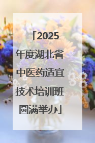 2025年度湖北省中医药适宜技术培训班圆满举办