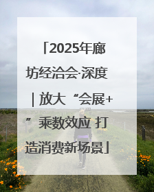 2025年廊坊经洽会·深度｜放大“会展+”乘数效应 打造消费新场景