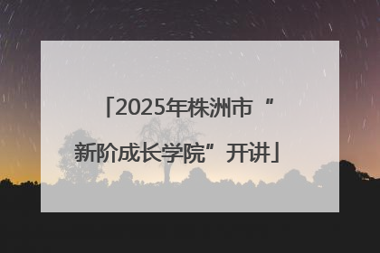 2025年株洲市“新阶成长学院”开讲