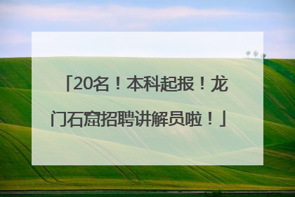 20名！本科起报！龙门石窟招聘讲解员啦！